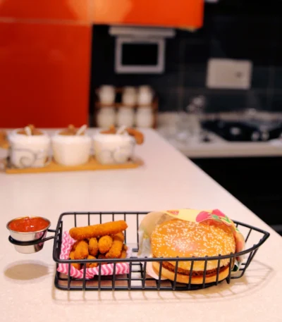 Black Stainless Steel Burger Basket