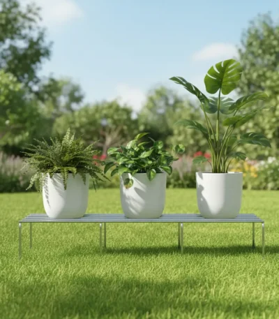 Plant Stand, designed for both indoor and outdoor use. Made from premium anti-rust stainless steel, this heavy-duty plant stand offers superior strength and long-lasting durability compared to ordinary metal stands.