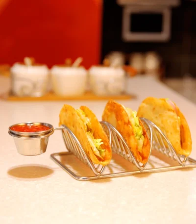 Taco Stand with Dip Bowl