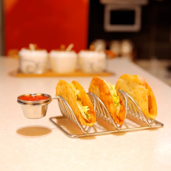 Taco Stand with Dip Bowl