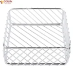 Geometric wire metal bowl for storing fruits, snacks, or decorative items.