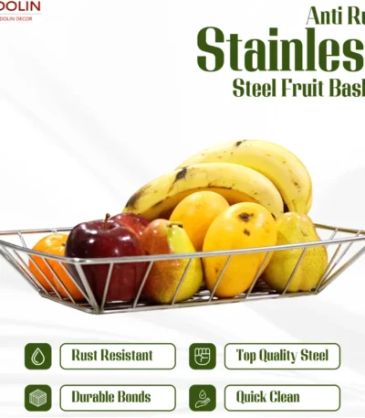 Premium quality square stainless steel basket with a sturdy design.