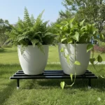 stainless steel plant stand, heavy duty plant stand, anti rust plant stand, balcony plant stand, metal pot stand, rectangular plant stand, indoor outdoor plant stand, flower pot stand, planter stand, black plant stand