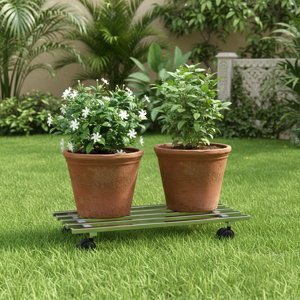 plant stand heavy duty stainless steel indoor outdoor for balcony plant stand, flower pot stand, planter stand, living room metal plant stand,