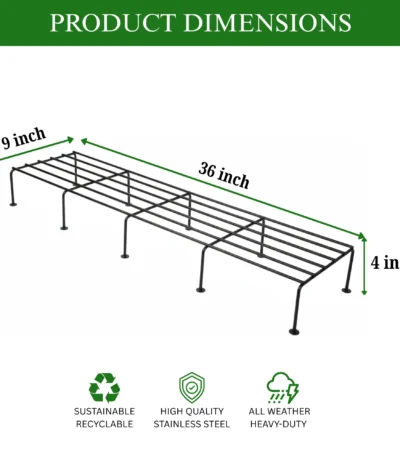 Plant Stand for balcony Heavy Duty Stainless Steel Plant Stand for Balcony & Living Room Rust-Proof Metal Stand with 6mm Wire & Sleek Black Finish