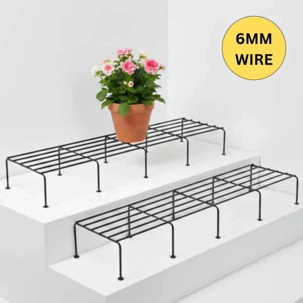 Plant Stand Heavy Duty Stainless Steel Plant Stand for Balcony & Living Room | Rust-Proof Metal Stand with 6mm Wire & Sleek Black Finish