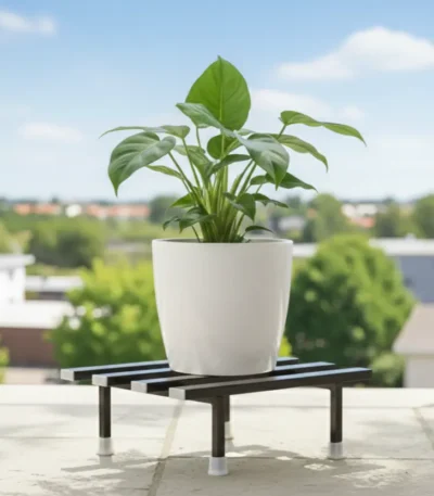 Heavy Duty Stainless Steel Plant Stand for Balcony & Home Rust-Proof Metal Flower Pot Stand Strong & Stable Planter Stand for Indoor & Outdoor