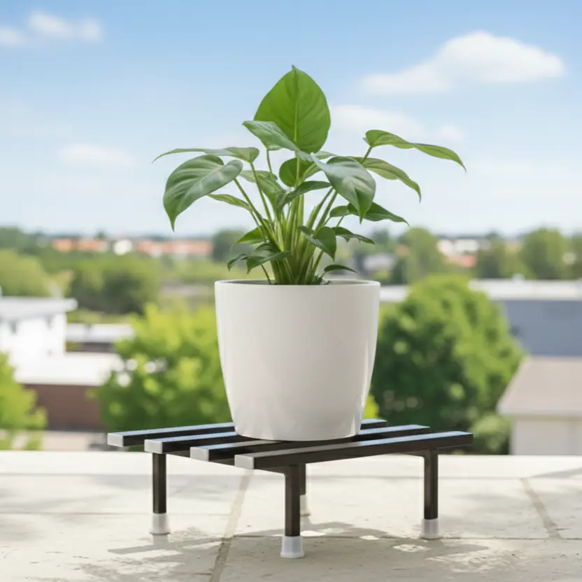 Heavy Duty Stainless Steel Plant Stand for Balcony & Home Rust-Proof Metal Flower Pot Stand Strong & Stable Planter Stand for Indoor & Outdoor