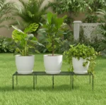 Plant Stand for balcony Heavy Duty Stainless Steel Plant Stand for Balcony & Living Room Rust-Proof Metal Stand with 6mm Wire & Sleek Black Finish