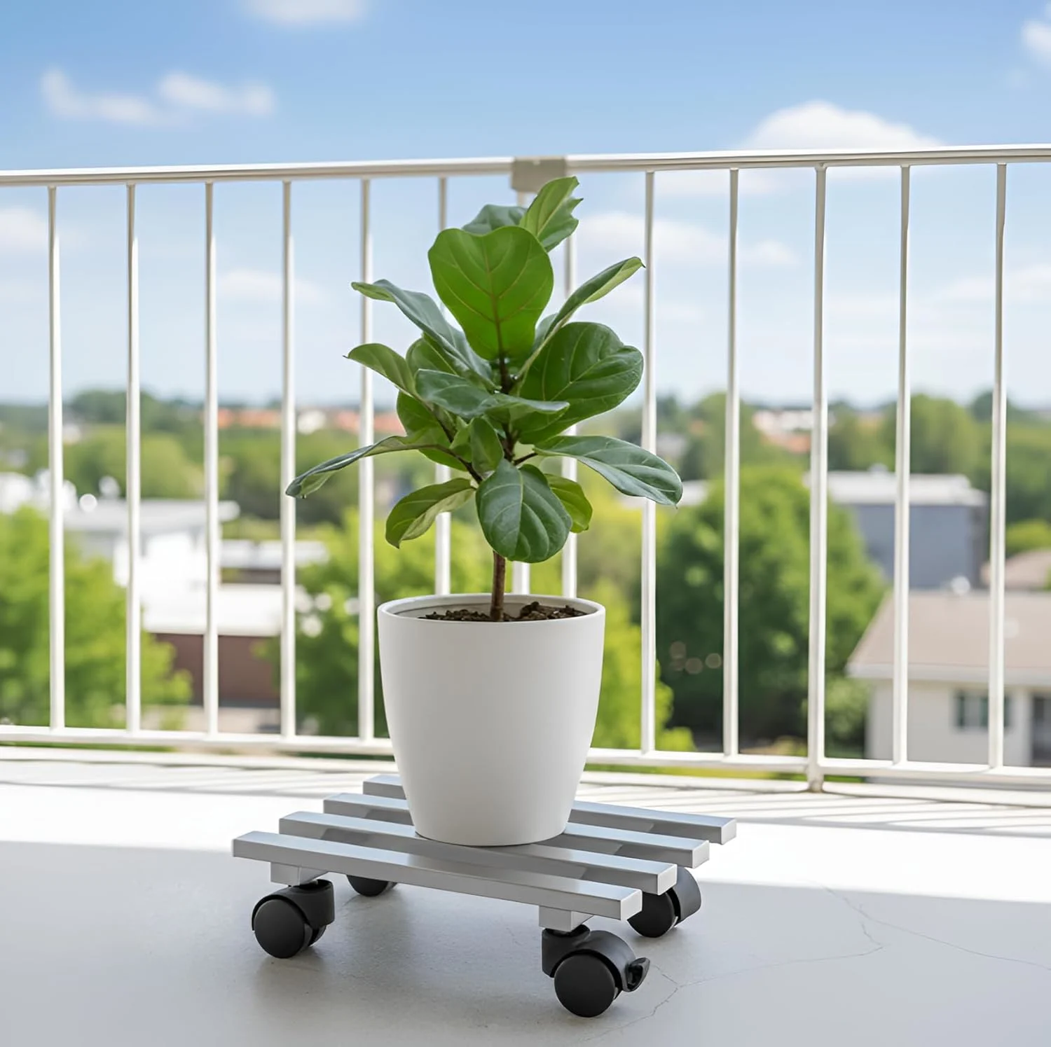 Heavy Duty Stainless Steel Plant Stand With Wheels